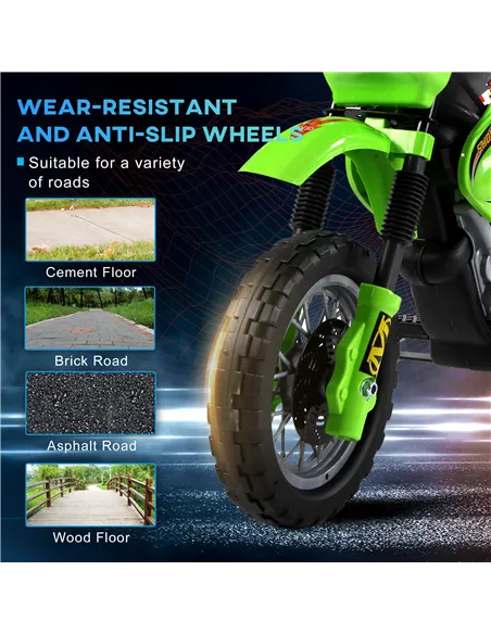 HOMCOM 6V Kids Child Electric Motorbike Ride on Motorcycle Scooter Children Toy Gift for 3-6 Years (Green)
