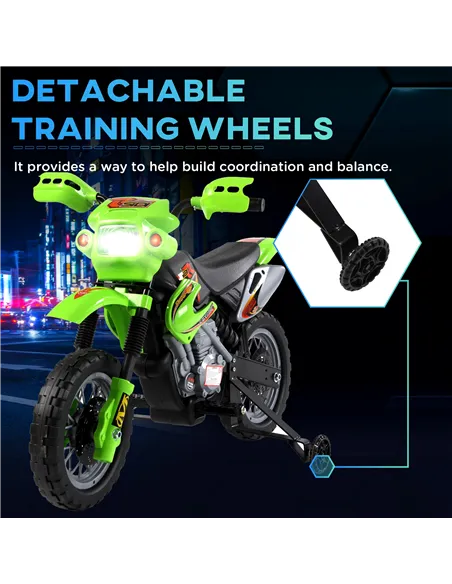 HOMCOM 6V Kids Child Electric Motorbike Ride on Motorcycle Scooter Children Toy Gift for 3-6 Years (Green)