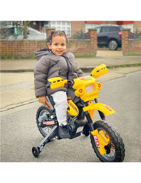 HOMCOM Electric Motorcycle for Kids Ride on Toys-Yellow