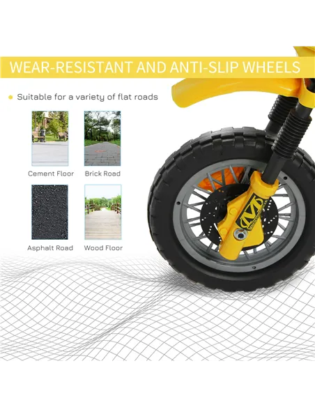 HOMCOM Electric Motorcycle for Kids Ride on Toys-Yellow
