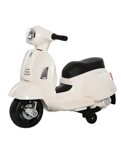 HOMCOM Vespa Licensed 6V Kids Electric Motorbike Ride On Motorcycle  Battery Powered for 18-36 Months with Horn Headlight White