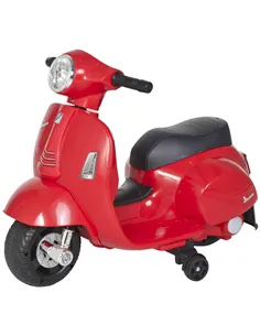 HOMCOM Vespa Licensed 6V Kids Electric Motorbike Ride On Motorcycle  Battery Powered for 18-36 Months with Horn Headlight Red