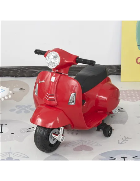 HOMCOM Vespa Licensed 6V Kids Electric Motorbike Ride On Motorcycle  Battery Powered for 18-36 Months with Horn Headlight Red