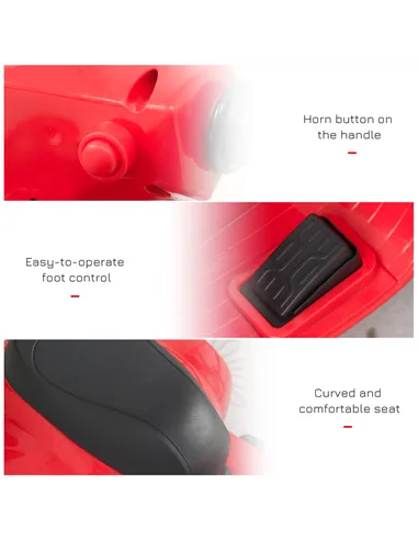 HOMCOM Vespa Licensed 6V Kids Electric Motorbike Ride On Motorcycle  Battery Powered for 18-36 Months with Horn Headlight Red