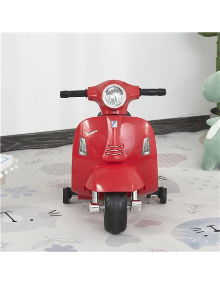 HOMCOM Vespa Licensed 6V Kids Electric Motorbike Ride On Motorcycle  Battery Powered for 18-36 Months with Horn Headlight Red