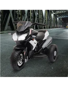HOMCOM Kids Electric Motorcycle Ride-On Toy, with Three Wheels, Music, Horn, Lights 2