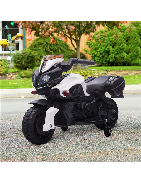 HOMCOM Kids Electric Motorbike 6V Ride on Motorcycle Vehicle w/ Lights Horn Sounds for 1.5-4 Years Old White
