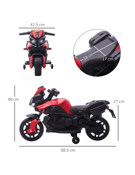 HOMCOM Kids Electric Motorbike 6V Ride on Motorcycle Vehicle w/ Lights Horn Sounds for 1.5-4 Years Old Red