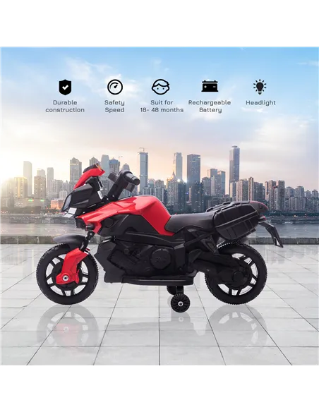 HOMCOM Kids Electric Motorbike 6V Ride on Motorcycle Vehicle w/ Lights Horn Sounds for 1.5-4 Years Old Red