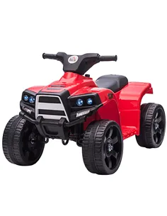 HOMCOM 6V Kids Electric Ride on Car, ATV Toy, Quad Bike with Headlights, Horn, for Toddlers 18-36 Months Red