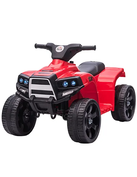 HOMCOM 6V Kids Electric Ride on Car, ATV Toy, Quad Bike with Headlights, Horn, for Toddlers 18-36 Months Red