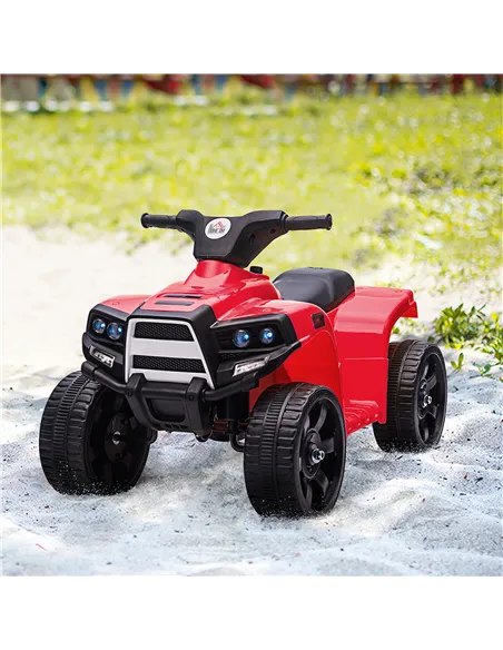 HOMCOM 6V Kids Electric Ride on Car, ATV Toy, Quad Bike with Headlights, Horn, for Toddlers 18-36 Months Red