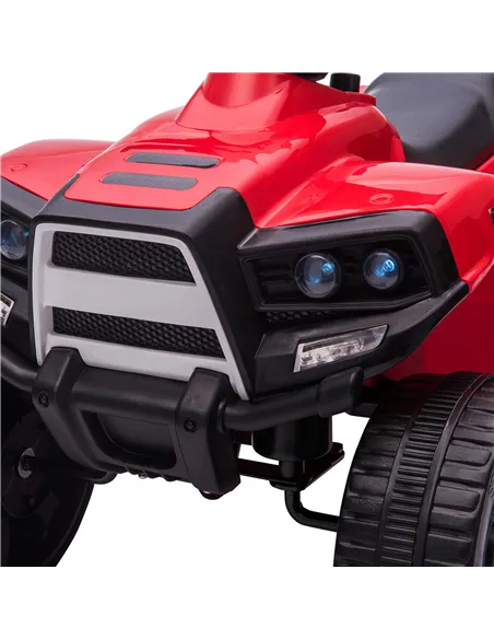 HOMCOM 6V Kids Electric Ride on Car, ATV Toy, Quad Bike with Headlights, Horn, for Toddlers 18-36 Months Red