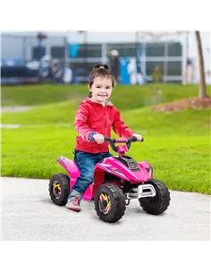 HOMCOM 6V Kids Electric Ride on Car ATV Toy Quad Bike Four Big Wheels w/ Forward Reverse Functions Toddlers for 18-36 Months Old 2