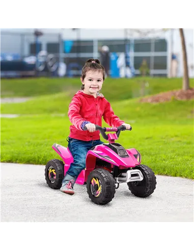 HOMCOM 6V Kids Electric Ride on Car ATV Toy Quad Bike Four Big Wheels w/ Forward Reverse Functions Toddlers for 18-36 Months Old