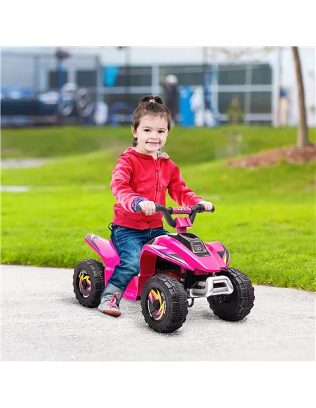 HOMCOM 6V Kids Electric Ride on Car ATV Toy Quad Bike Four Big Wheels w/ Forward Reverse Functions Toddlers for 18-36 Months Old