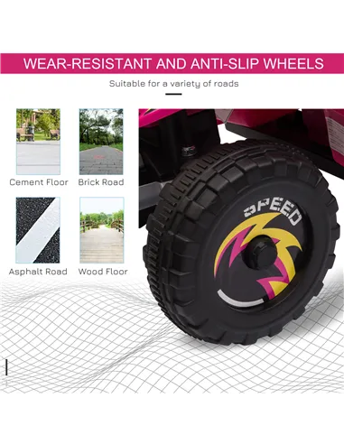 HOMCOM 6V Kids Electric Ride on Car ATV Toy Quad Bike Four Big Wheels w/ Forward Reverse Functions Toddlers for 18-36 Months Old