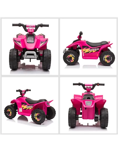 HOMCOM 6V Kids Electric Ride on Car ATV Toy Quad Bike Four Big Wheels w/ Forward Reverse Functions Toddlers for 18-36 Months Old