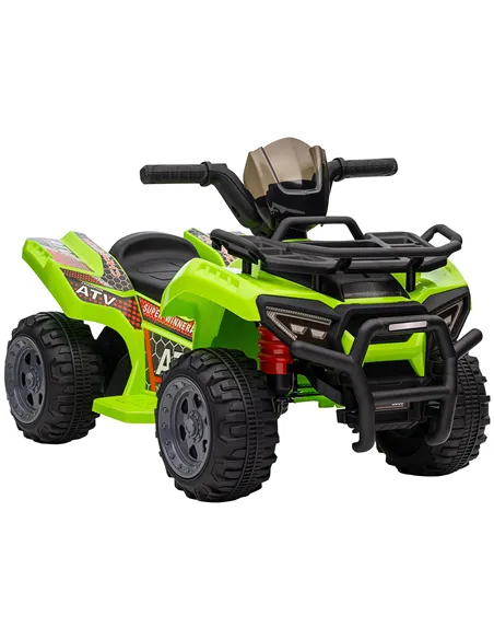 HOMCOM 6V Kids Electric Ride on Car Toddlers Quad Bike All Terrain Vehicle Toy With Music for 18-36 months Green