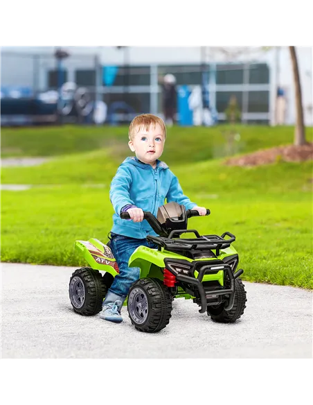 HOMCOM 6V Kids Electric Ride on Car Toddlers Quad Bike All Terrain Vehicle Toy With Music for 18-36 months Green