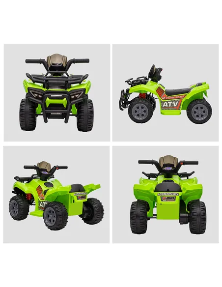 HOMCOM 6V Kids Electric Ride on Car Toddlers Quad Bike All Terrain Vehicle Toy With Music for 18-36 months Green
