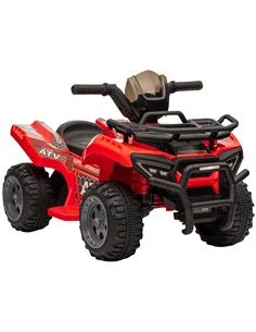 HOMCOM 6V Kids Electric Ride on Car Toddlers Quad Bike All Terrain Vehicle Toy With Music for 18-36 months Red