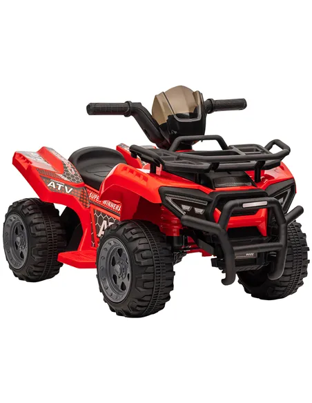 HOMCOM 6V Kids Electric Ride on Car Toddlers Quad Bike All Terrain Vehicle Toy With Music for 18-36 months Red