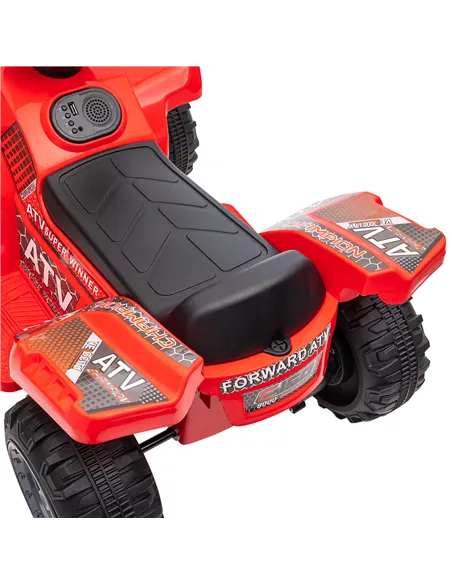 HOMCOM 6V Kids Electric Ride on Car Toddlers Quad Bike All Terrain Vehicle Toy With Music for 18-36 months Red