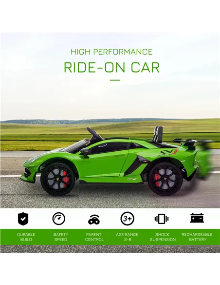 HOMCOM Lamborghini SVJ 12V Kids Electric Ride On Car Sport Racing Toy RC for 3-8 Yrs