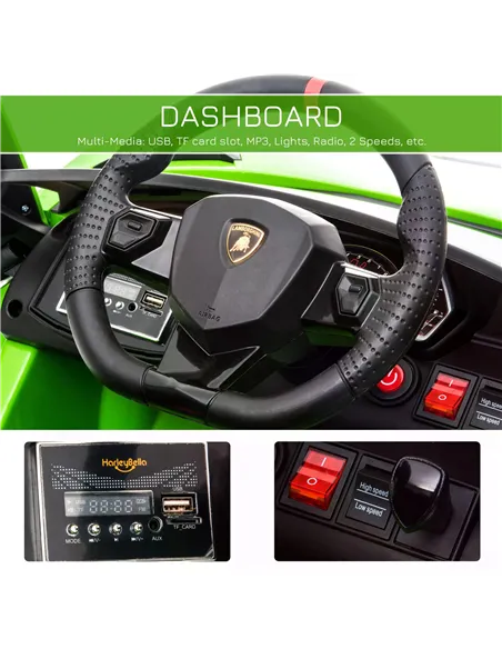 HOMCOM Lamborghini SVJ 12V Kids Electric Ride On Car Sport Racing Toy RC for 3-8 Yrs