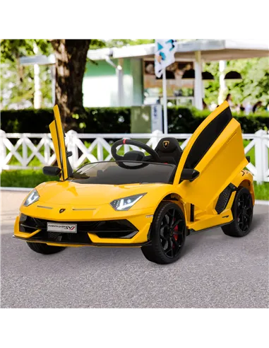 HOMCOM Lamborghini Aventador Licensed 12V Kids Electric Ride On Car Racing Car Toy with Parental Remote Control Battery-powered 