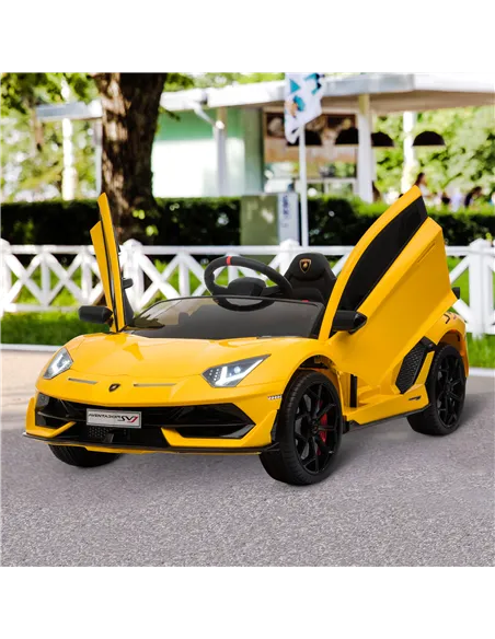 HOMCOM Lamborghini Aventador Licensed 12V Kids Electric Ride On Car Racing Car Toy with Parental Remote Control Battery-powered 