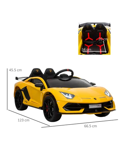HOMCOM Lamborghini Aventador Licensed 12V Kids Electric Ride On Car Racing Car Toy with Parental Remote Control Battery-powered 
