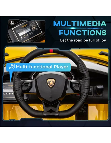 HOMCOM Lamborghini Aventador Licensed 12V Kids Electric Ride On Car Racing Car Toy with Parental Remote Control Battery-powered 