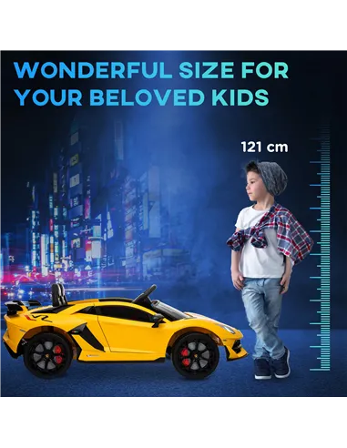 HOMCOM Lamborghini Aventador Licensed 12V Kids Electric Ride On Car Racing Car Toy with Parental Remote Control Battery-powered 