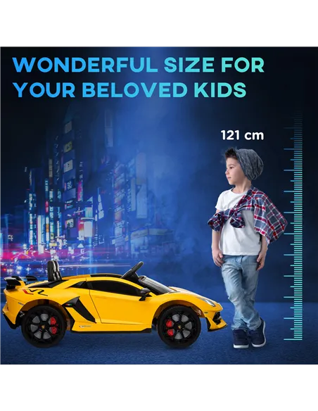 HOMCOM Lamborghini Aventador Licensed 12V Kids Electric Ride On Car Racing Car Toy with Parental Remote Control Battery-powered 