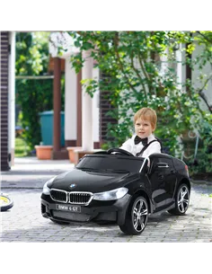 HOMCOM Kids Electric Ride On Car 6V Licensed BMW 6GT W/ Remote-Black 2