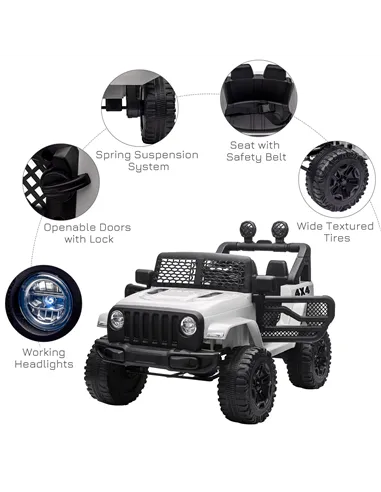 HOMCOM 12V Kids Electric Ride On Car Truck Toy SUV with Remote Control for 3-6 Yrs