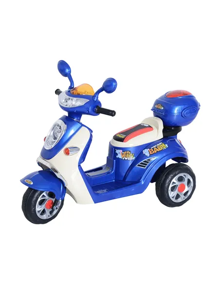 HOMCOM Kids Electric Ride On Toy Car 6V Electric Motorbike with Chargeable Battery Headlight and Music for 3-5 Years - Blue