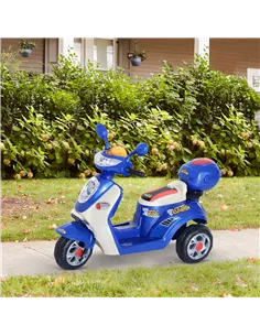 HOMCOM Kids Electric Ride On Toy Car 6V Electric Motorbike with Chargeable Battery Headlight and Music for 3-5 Years - Blue 2