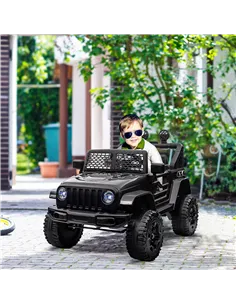 HOMCOM Kids Electric Ride On Car 12V Off Road Toy with Parental Remote Control 2 Motors Horn Lights Suspension Wheels for 3-6 Ye 2