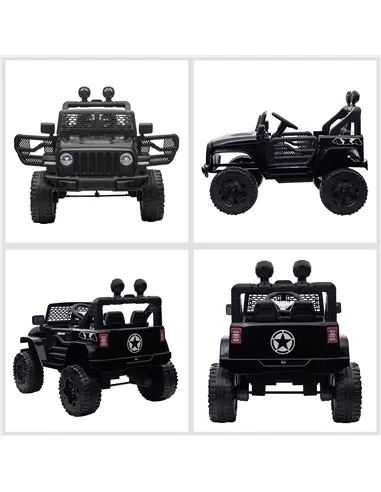 HOMCOM Kids Electric Ride On Car 12V Off Road Toy with Parental Remote Control 2 Motors Horn Lights Suspension Wheels for 3-6 Ye