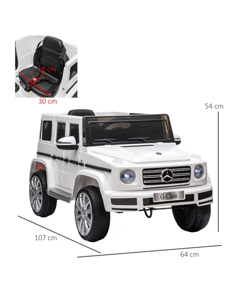 HOMCOM Mercedes Benz G500 Licensed 12V Kids Electric Ride On Car  Toy with Parental Remote Control Battery-powered 2 Motors Musi