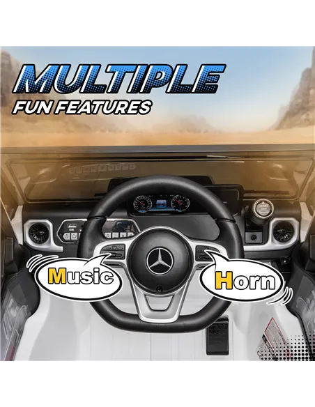 HOMCOM Mercedes Benz G500 Licensed 12V Kids Electric Ride On Car  Toy with Parental Remote Control Battery-powered 2 Motors Musi