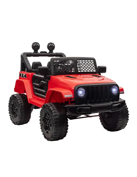 HOMCOM Kids Electric Ride On Car 12V Off Road Toy with Parental Remote Control 2 Motors Horn Lights Suspension Wheels for 3-6 Ye