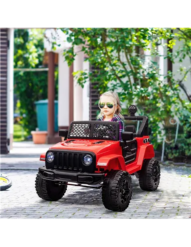 HOMCOM Kids Electric Ride On Car 12V Off Road Toy with Parental Remote Control 2 Motors Horn Lights Suspension Wheels for 3-6 Ye