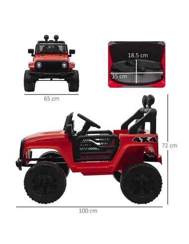 HOMCOM Kids Electric Ride On Car 12V Off Road Toy with Parental Remote Control 2 Motors Horn Lights Suspension Wheels for 3-6 Ye