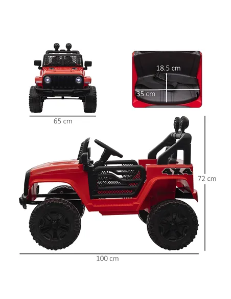 HOMCOM Kids Electric Ride On Car 12V Off Road Toy with Parental Remote Control 2 Motors Horn Lights Suspension Wheels for 3-6 Ye
