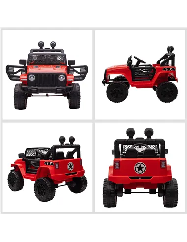 HOMCOM Kids Electric Ride On Car 12V Off Road Toy with Parental Remote Control 2 Motors Horn Lights Suspension Wheels for 3-6 Ye