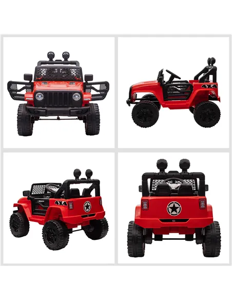 HOMCOM Kids Electric Ride On Car 12V Off Road Toy with Parental Remote Control 2 Motors Horn Lights Suspension Wheels for 3-6 Ye